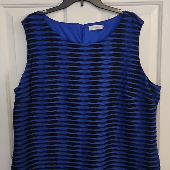 Calvin Klein Blue/Black Sheath Dress, 20W - Picture 2 of 7